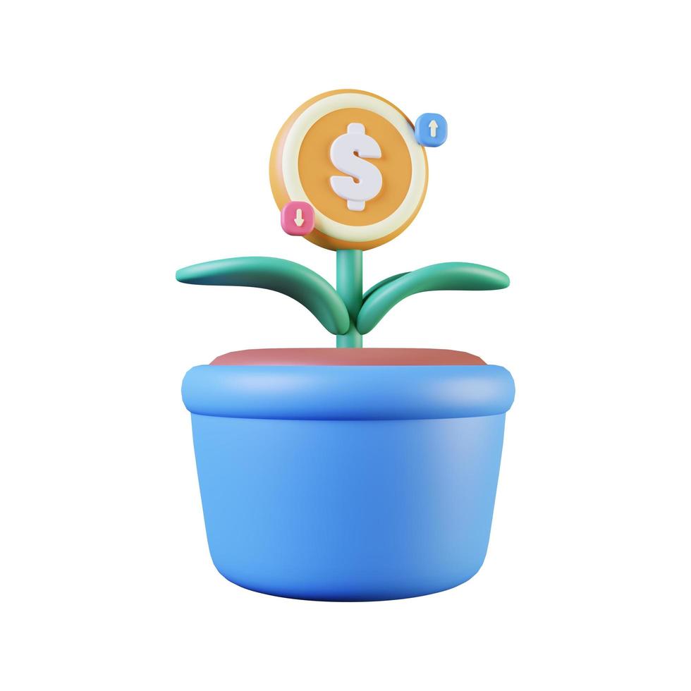 3d illustration of investment icon on white background. 3d illustration photo