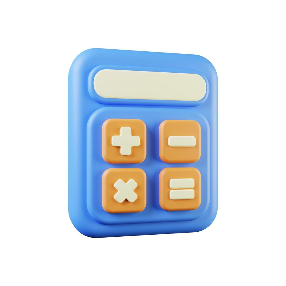 3d illustration of calculator icon on white background. 3d illustration photo