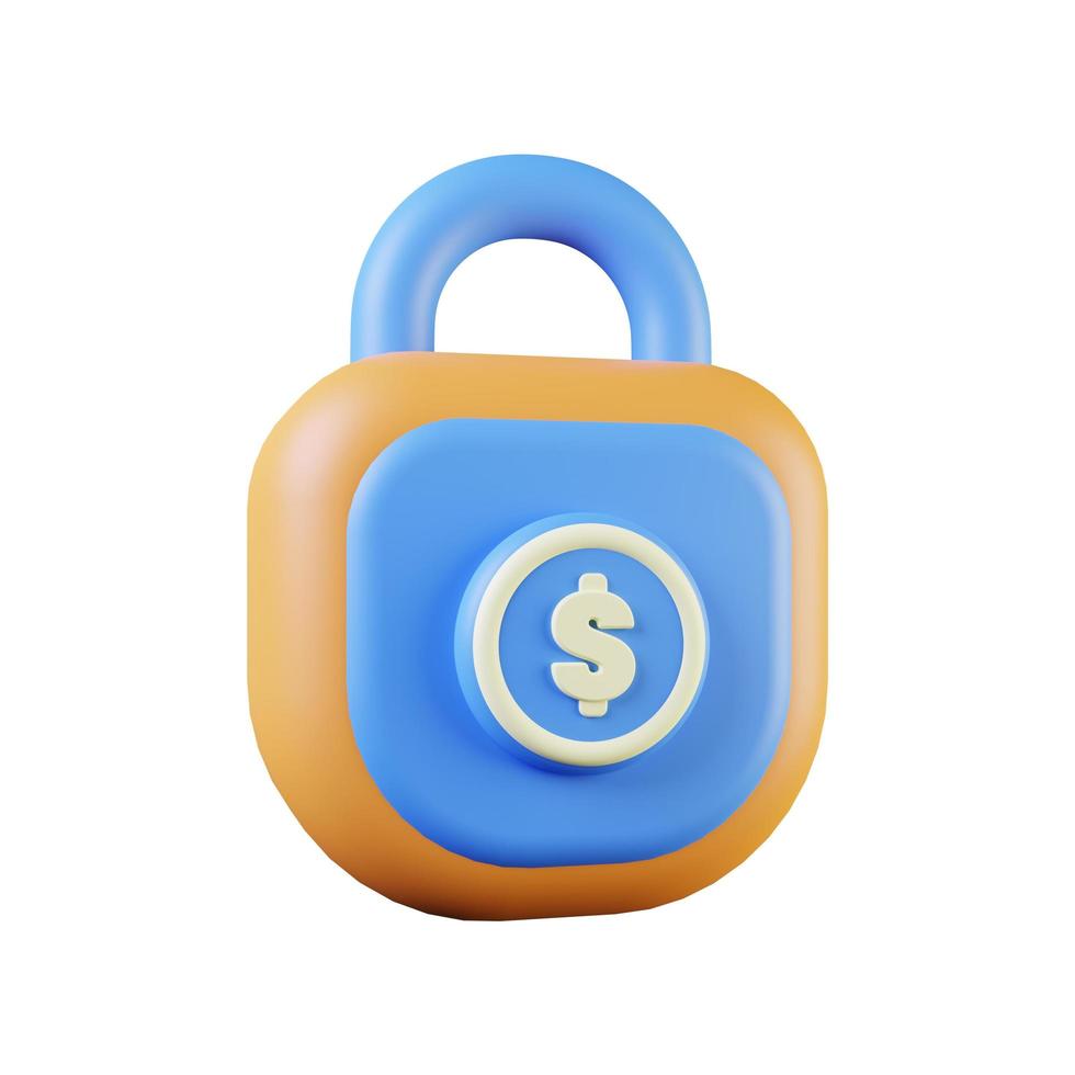 3d illustration of financial security icons on white background. 3d illustration photo