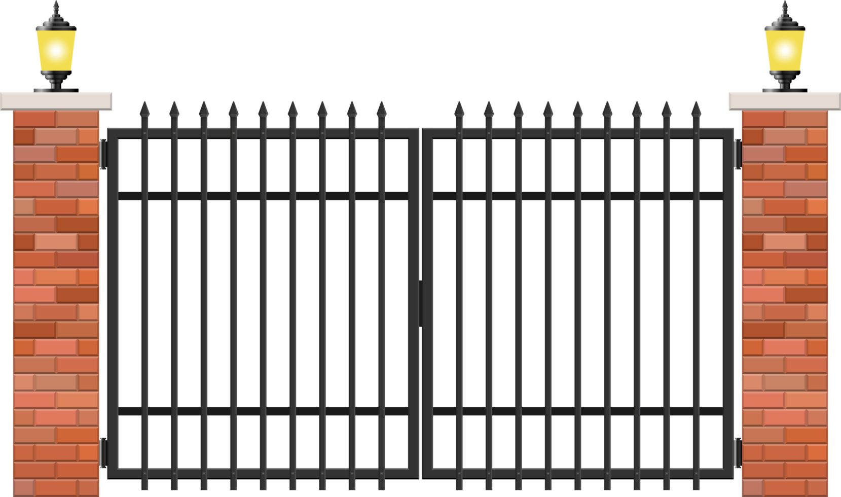 Brick and steel gate clip art png