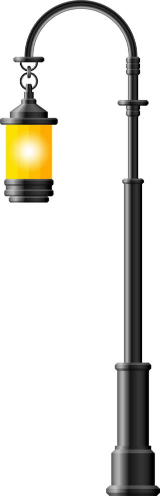 Black realistic street light clip art png