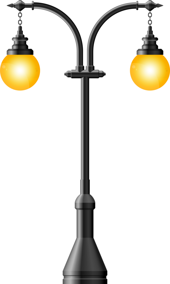 Black realistic street light clip art png