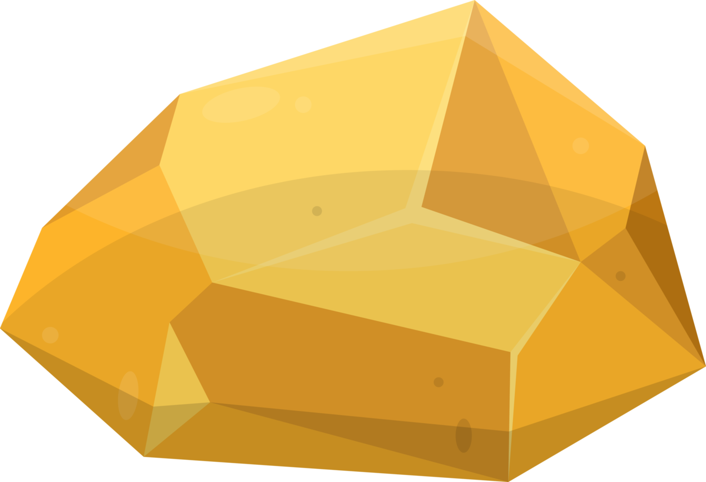 Gold stones and boulders in cartoon style png