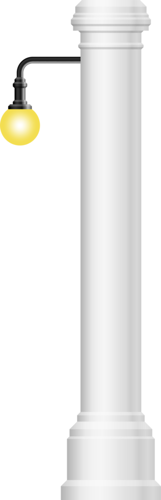 Lampadaire vintage isolé sur blanc png