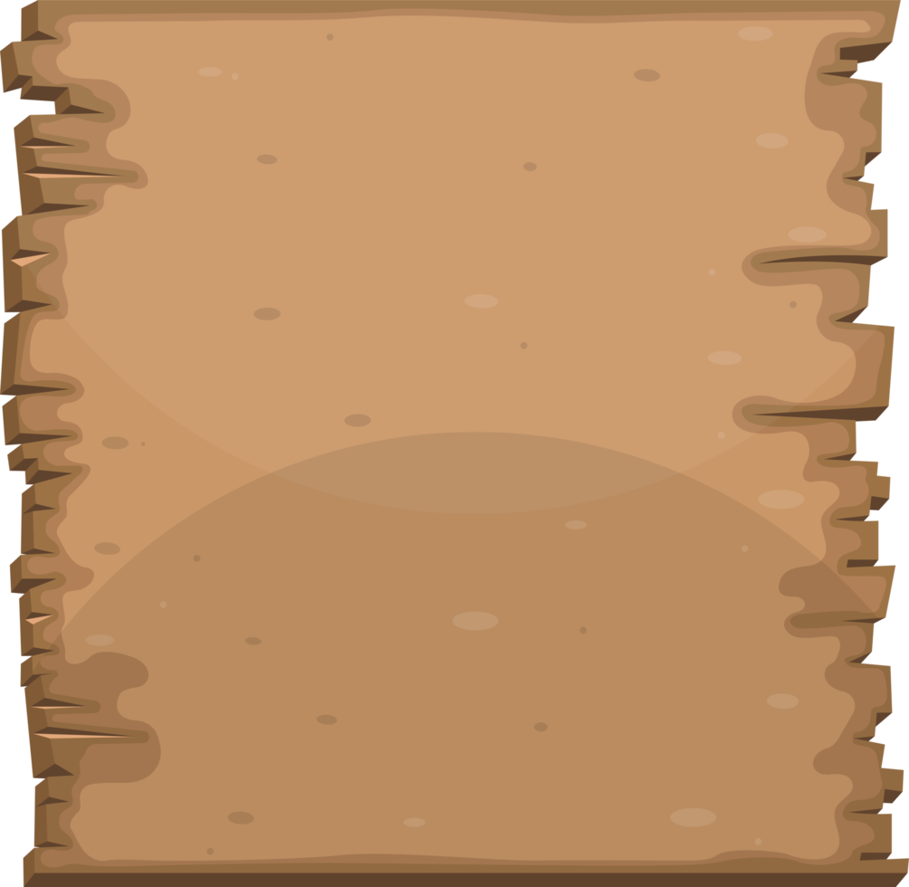 Wooden board in cartoon style png