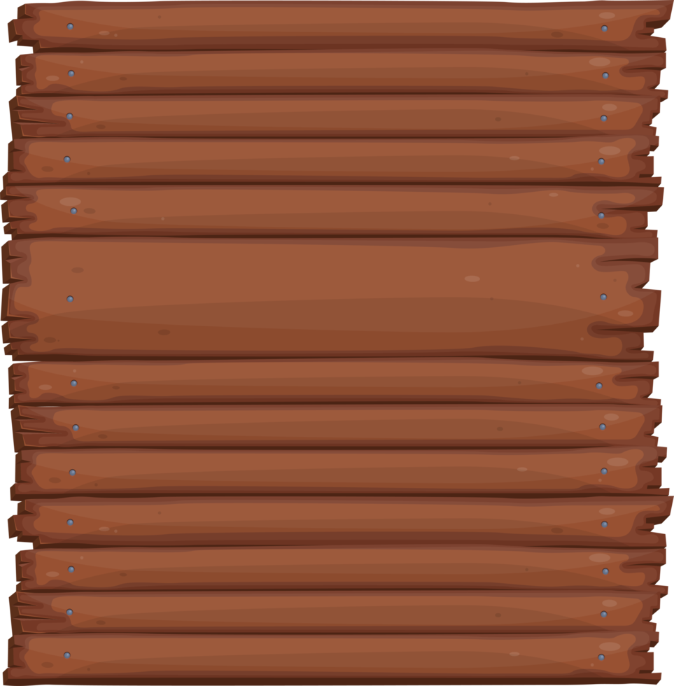 Wooden board in cartoon style png