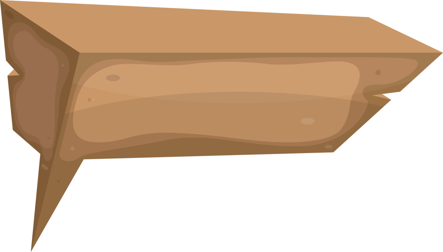 Wooden speech bubble in cartoon style png