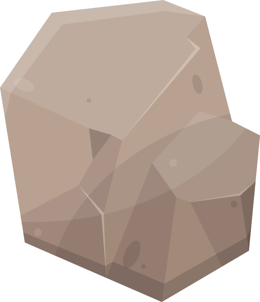 Rock stones and boulders in cartoon style png