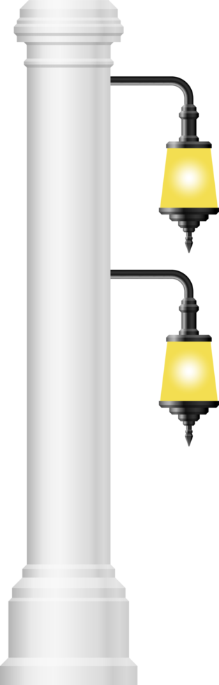 Vintage street lamp isolated on white png