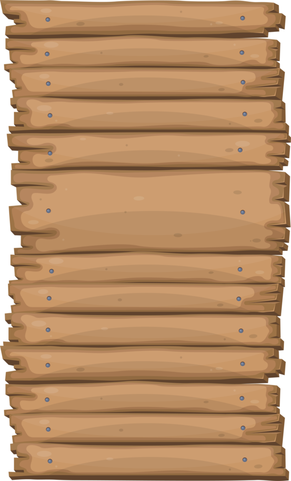 Wooden board in cartoon style png