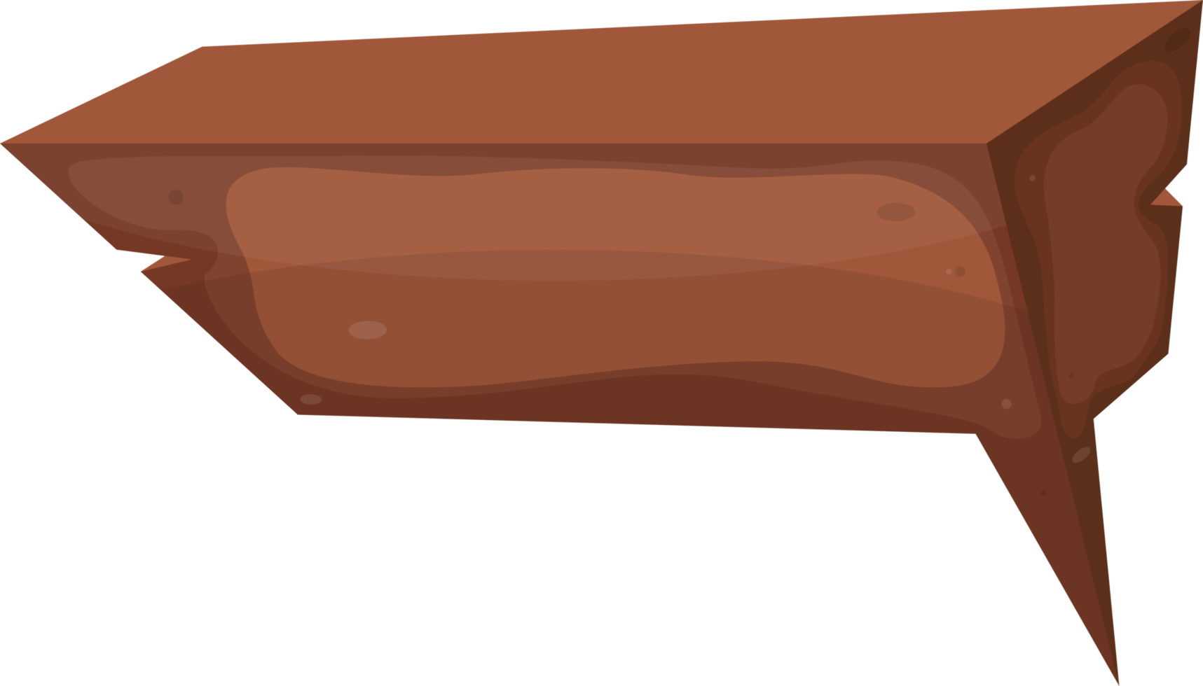 bocadillo de diálogo de madera en estilo de dibujos animados png