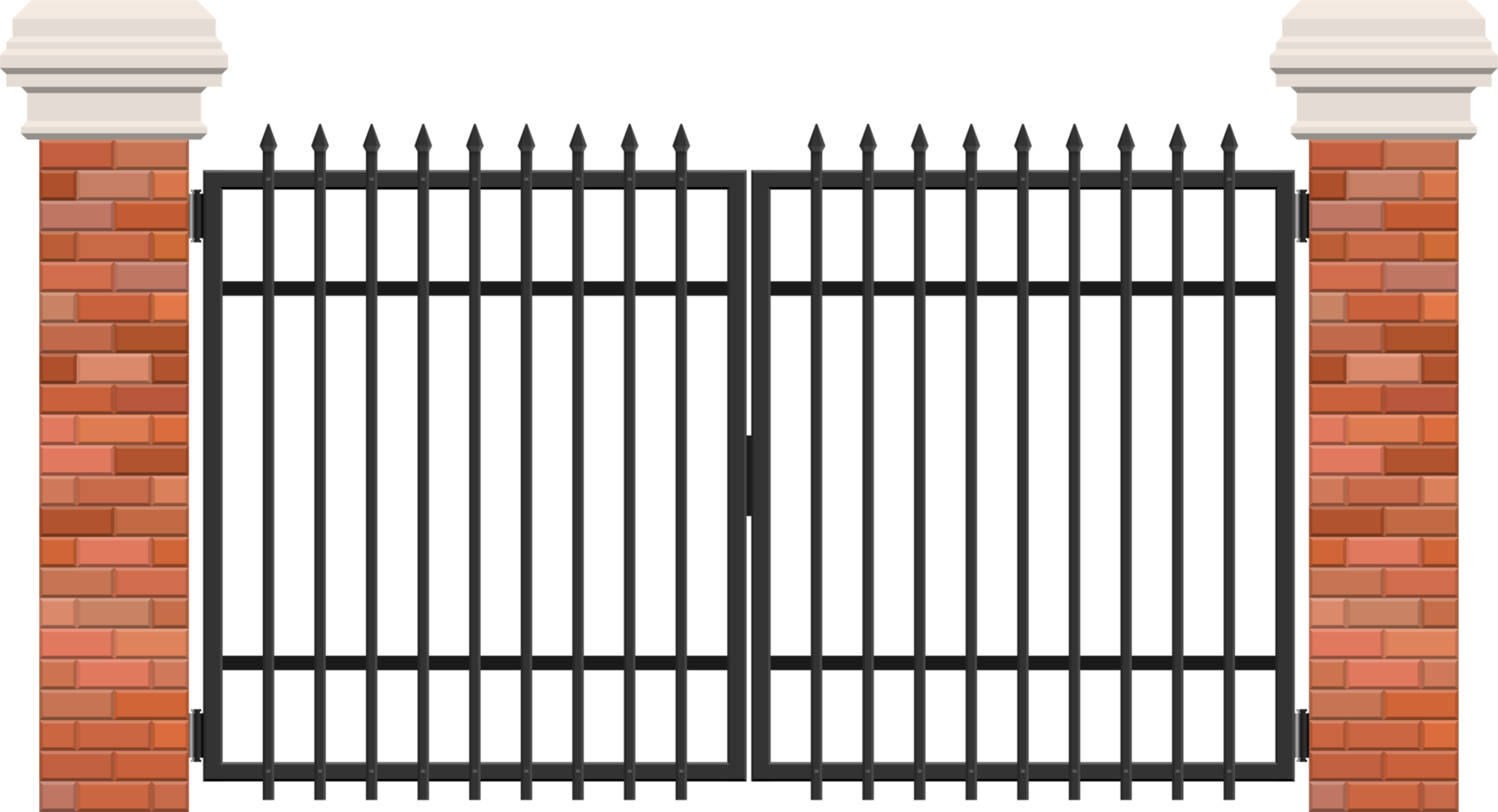 Brick and steel gate clip art png