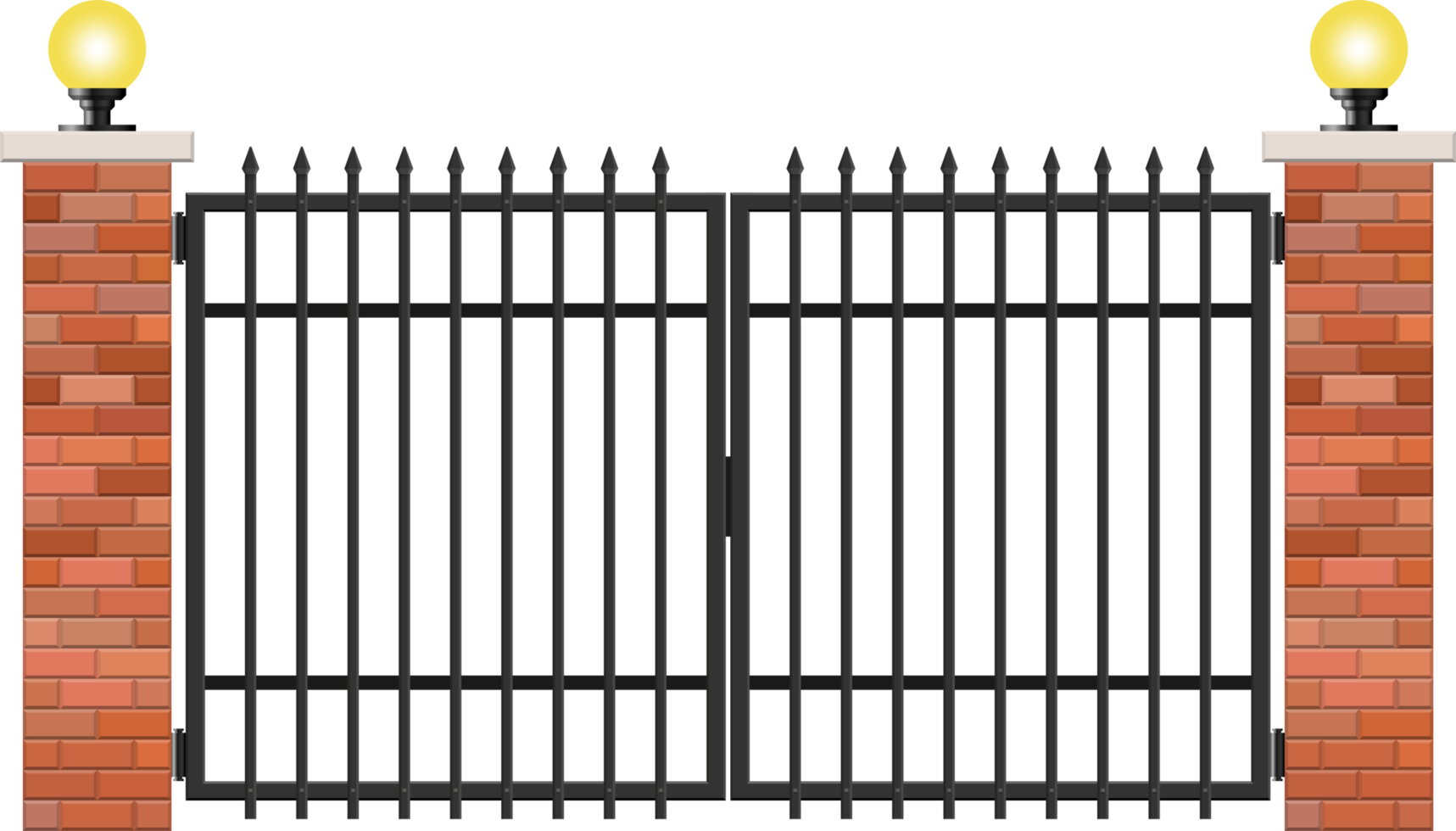 Brick and steel gate clip art png