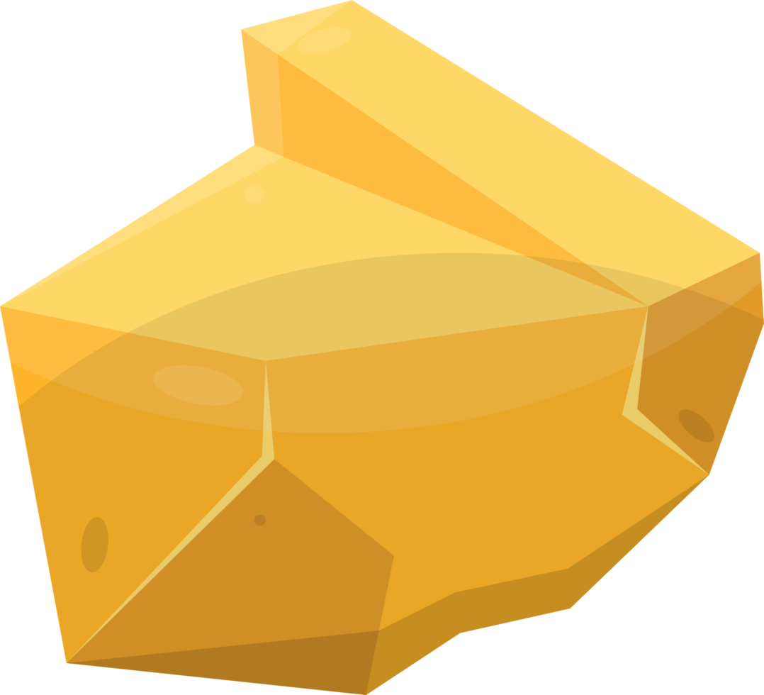 Gold stones and boulders in cartoon style png