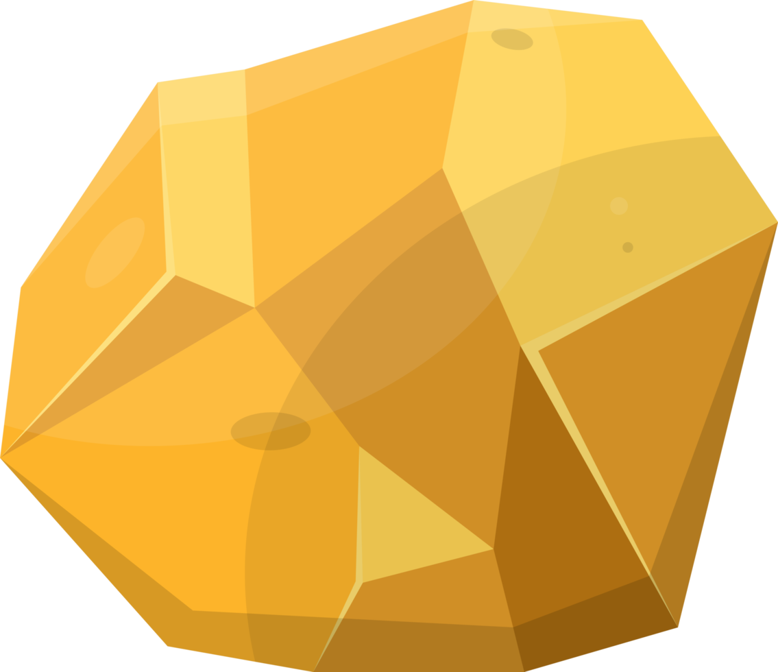 Gold stones and boulders in cartoon style png