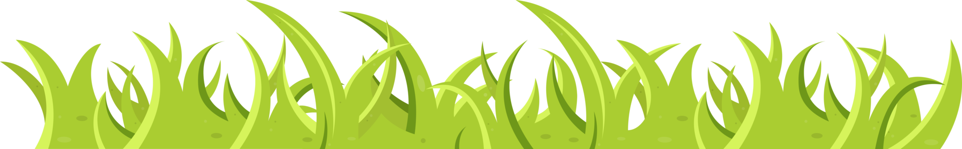 herbe verte et feuilles en style cartoon png
