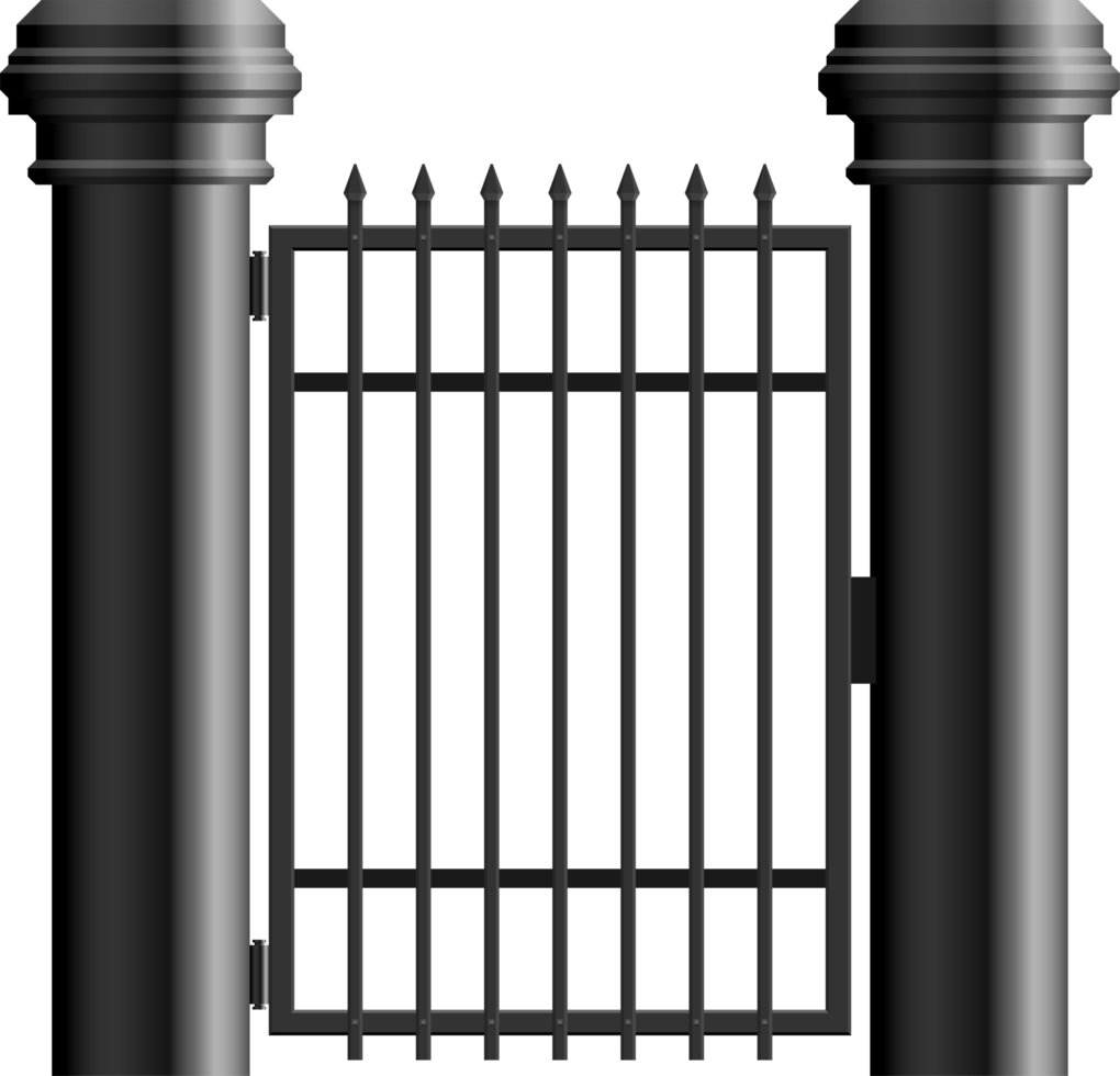 Steel gate vector illustration isolated on white png