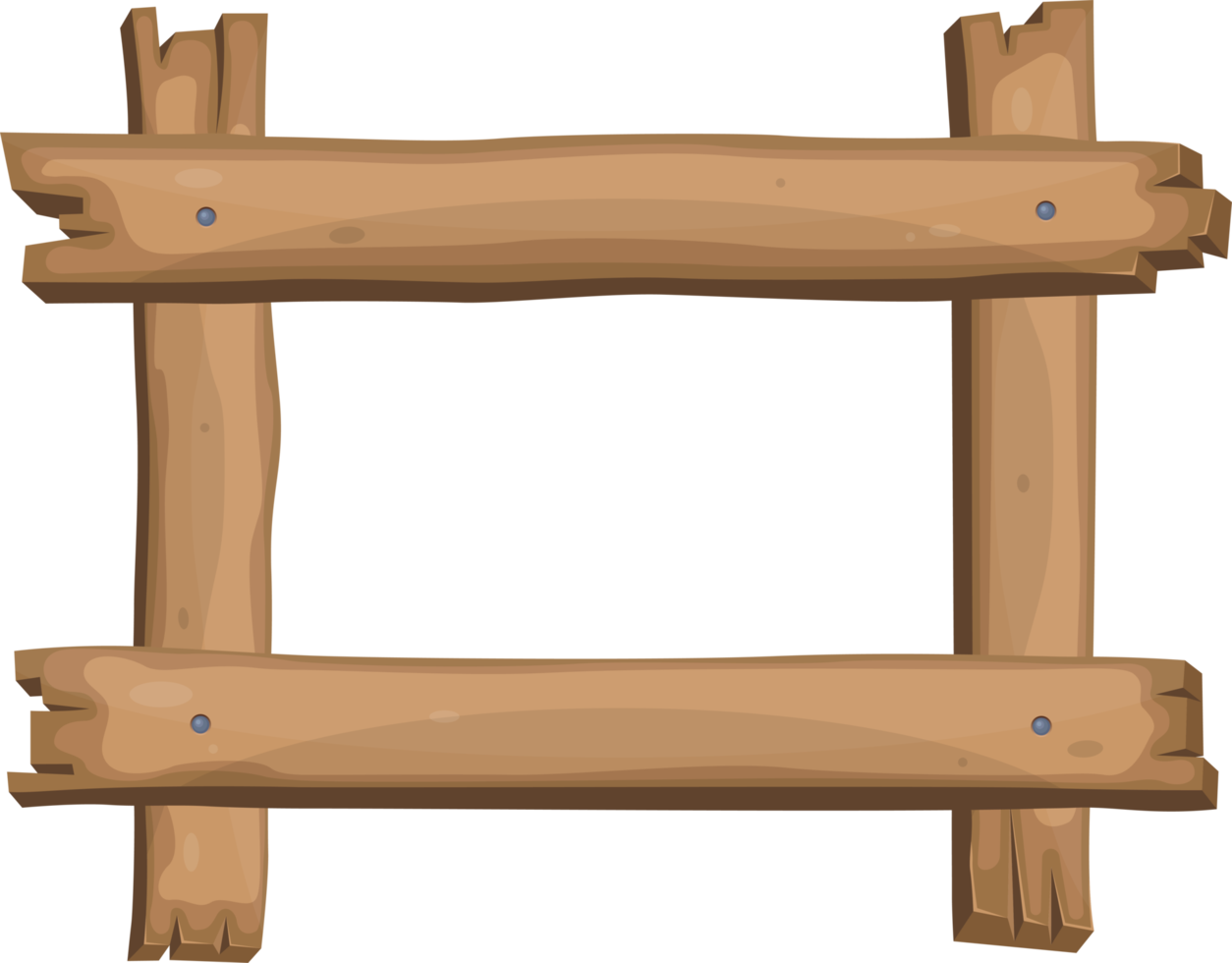 Wood frame in cartoon style png