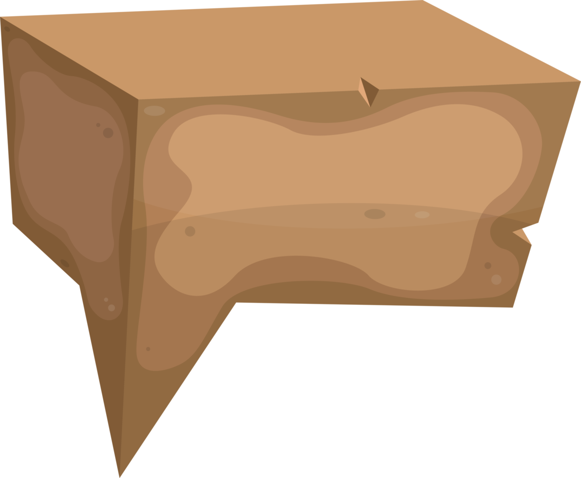 bocadillo de diálogo de madera en estilo de dibujos animados png