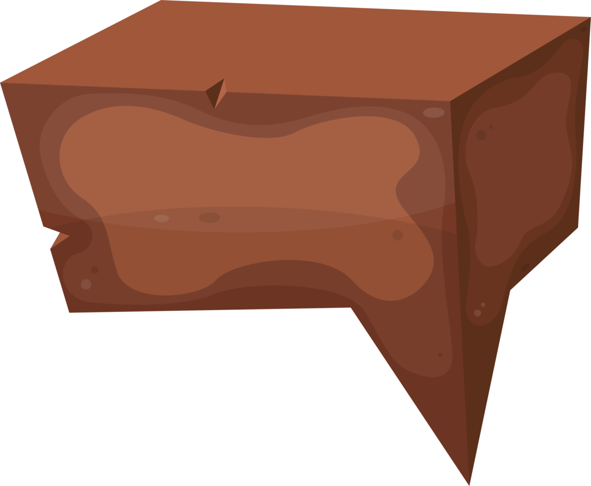 Wooden speech bubble in cartoon style png