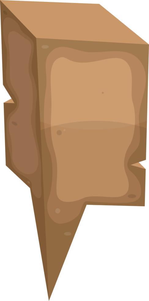 bocadillo de diálogo de madera en estilo de dibujos animados png