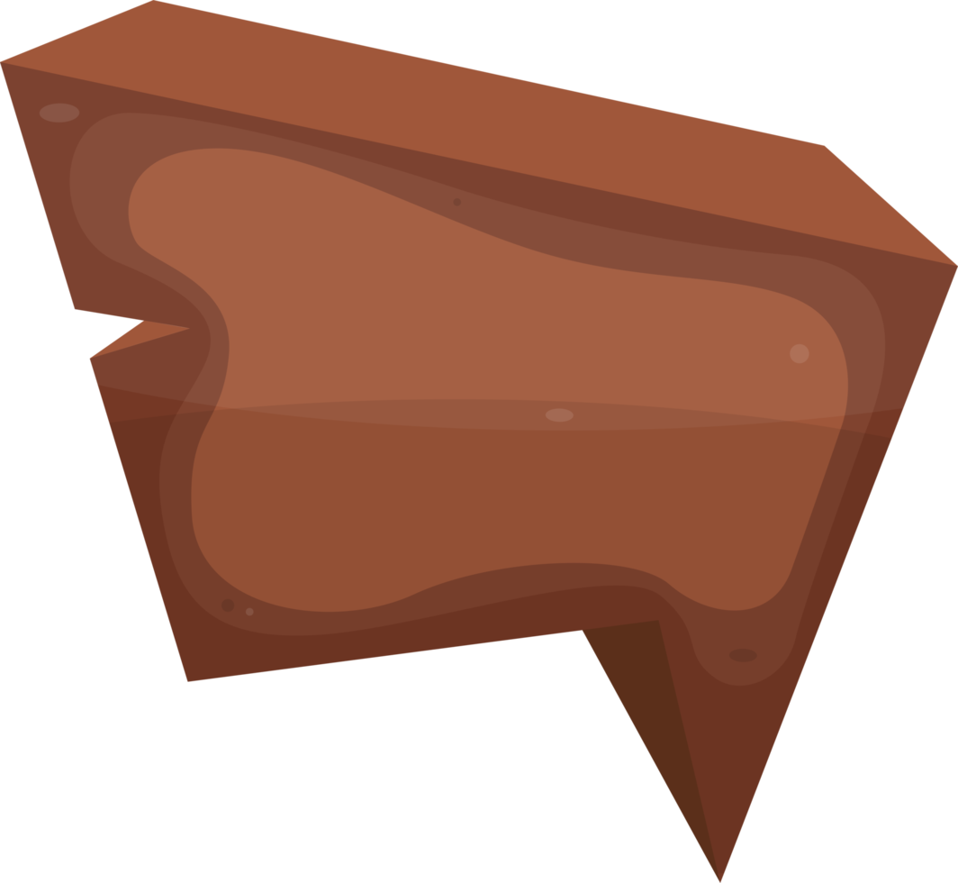 Wooden speech bubble in cartoon style png