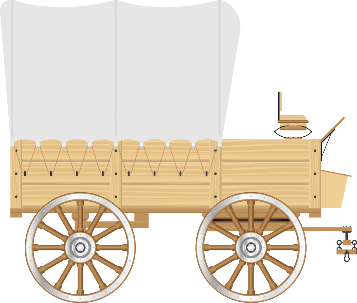 illustration vectorielle de far west wagon png