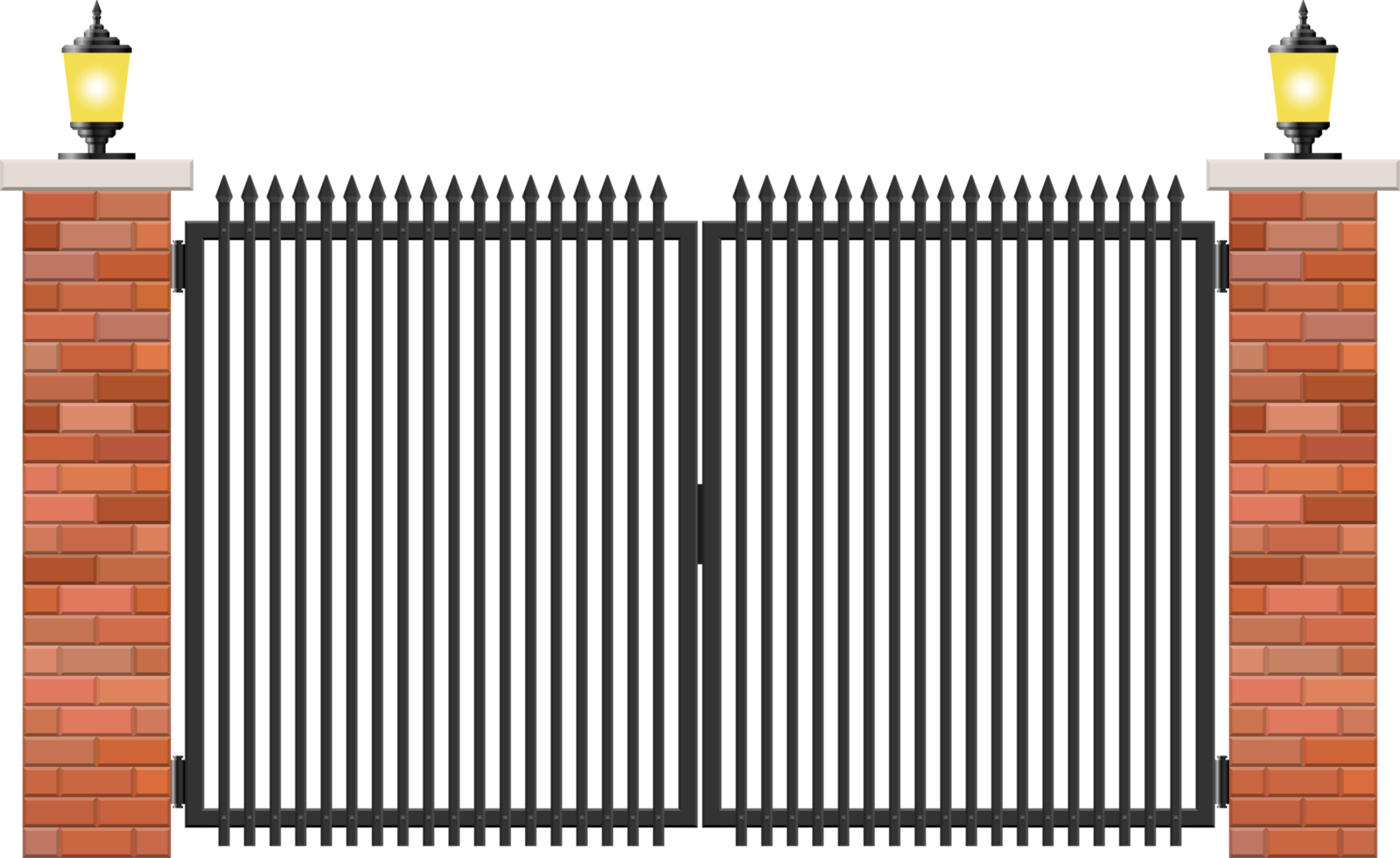 Brick and steel gate clip art png