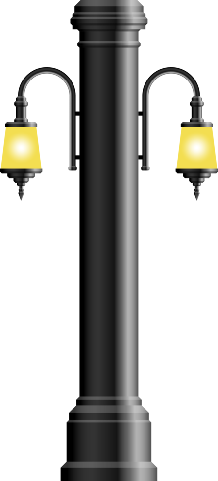 Realistic vintage street lamp made from steel png