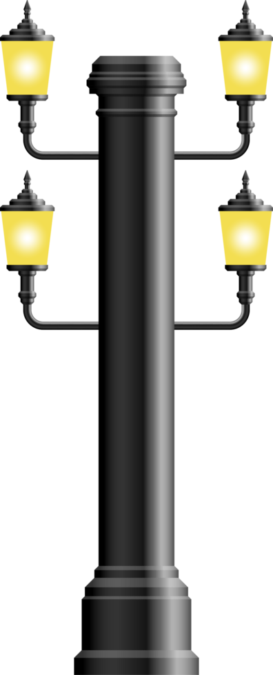 Realistic vintage street lamp made from steel png