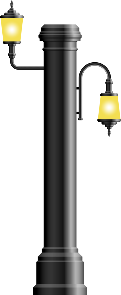 Realistic vintage street lamp made from steel png