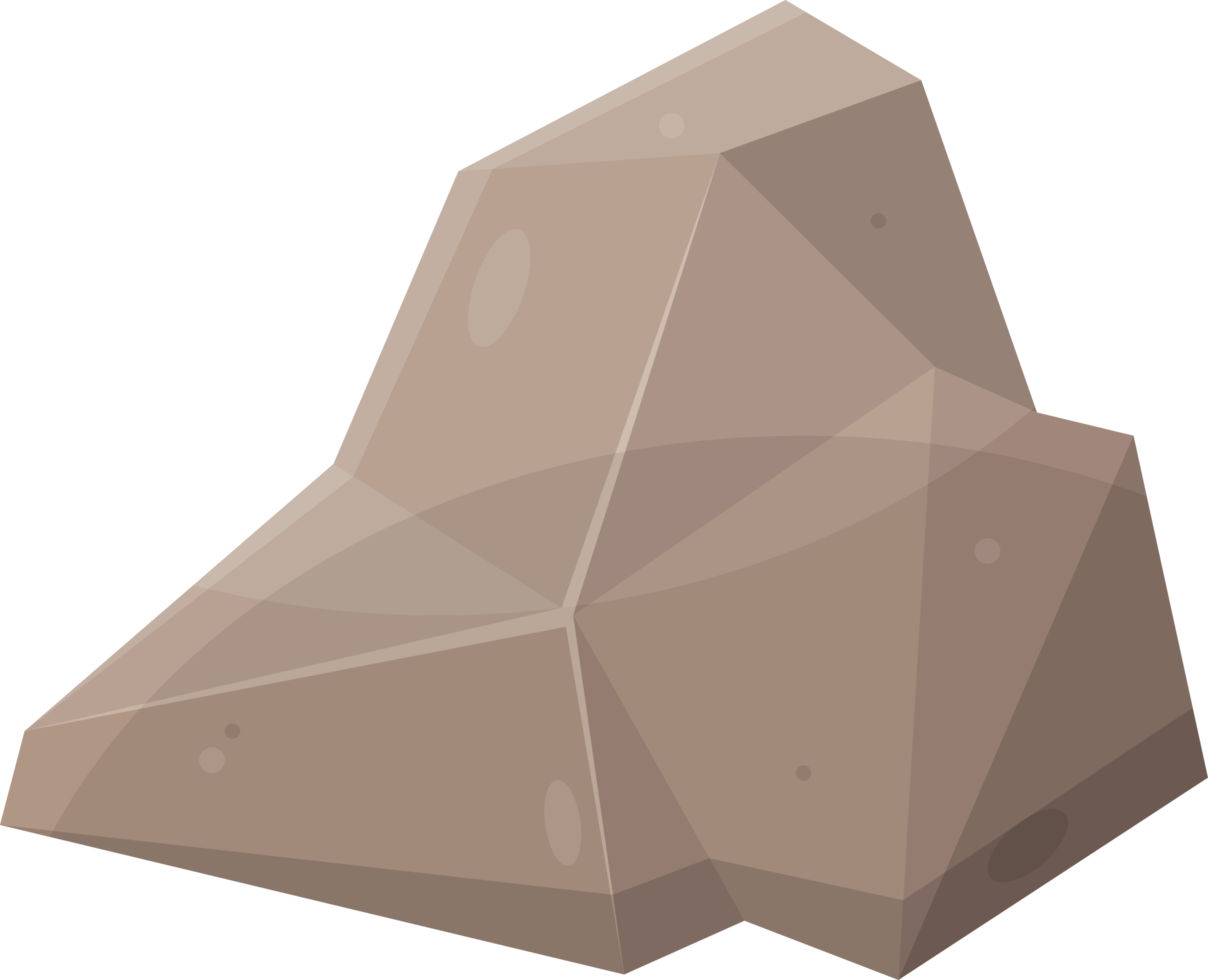 Rock stones and boulders in cartoon style png