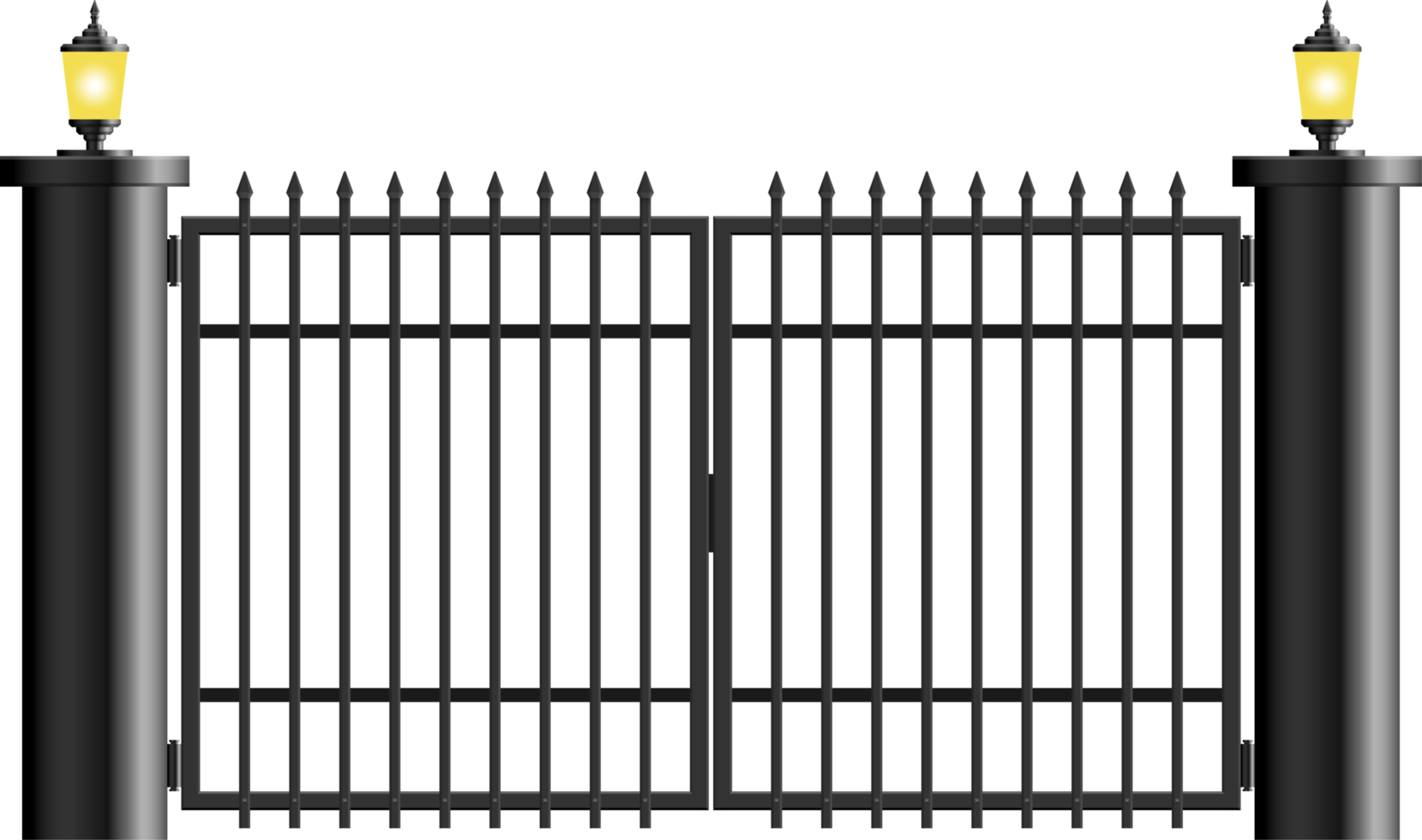 Steel gate vector illustration isolated on white png