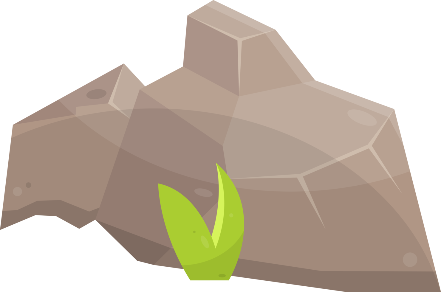 Rock stones and boulders in cartoon style png