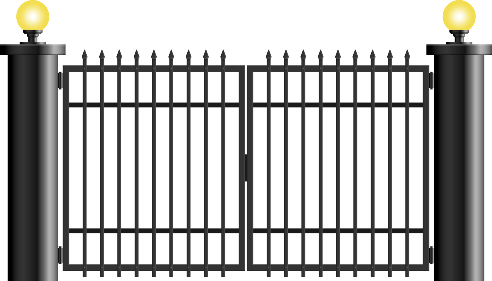 Steel gate vector illustration isolated on white png