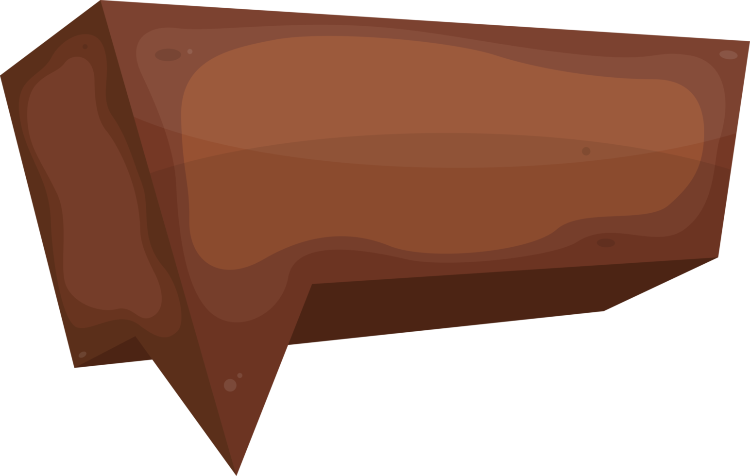 bocadillo de diálogo de madera en estilo de dibujos animados png