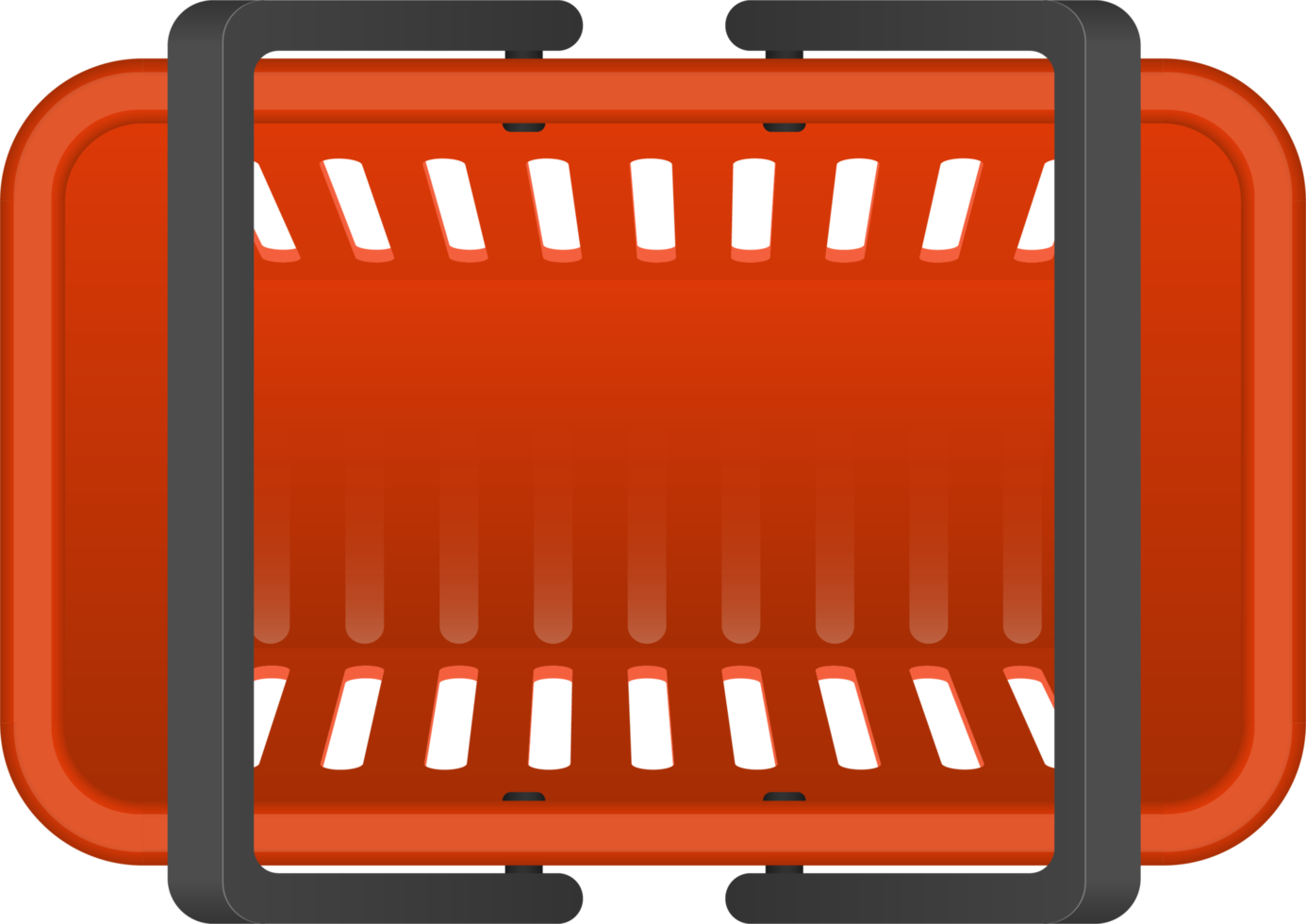 Colored grocery basket top view vector illustration png