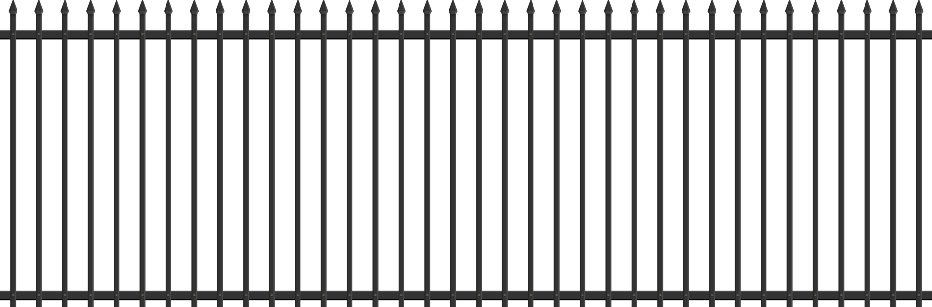 Realistic steel fence png