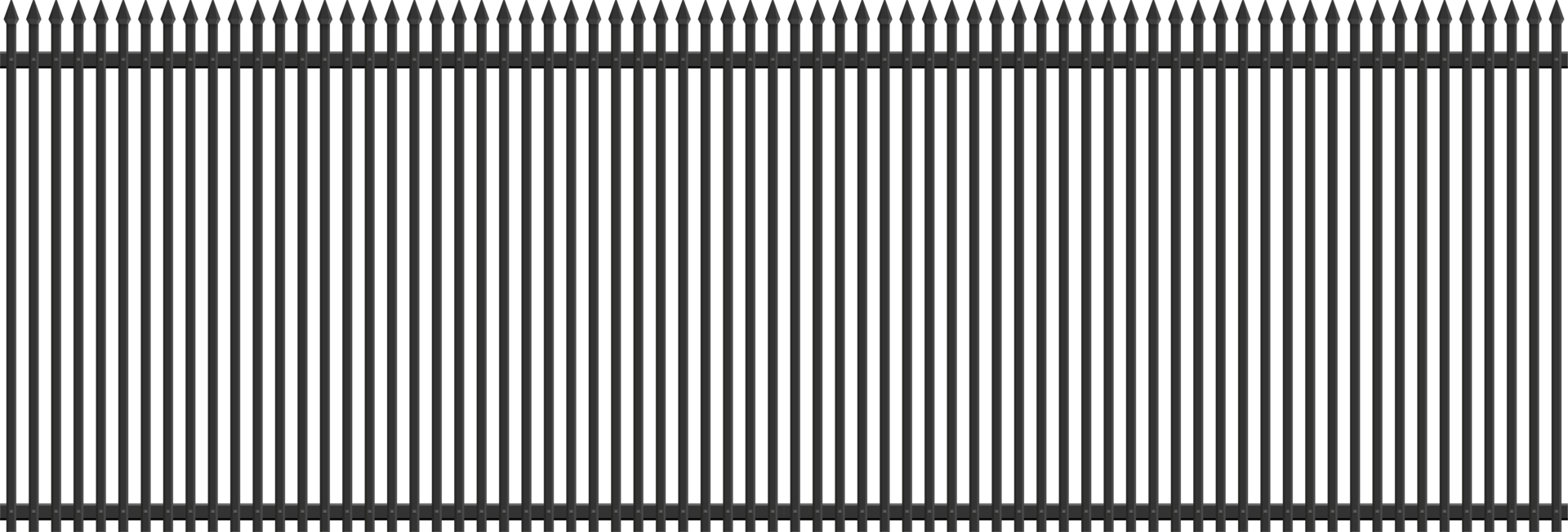 Realistic steel fence png