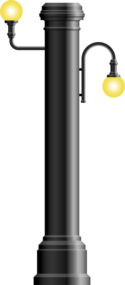 Realistic vintage street lamp made from steel png