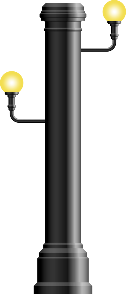 Realistic vintage street lamp made from steel png