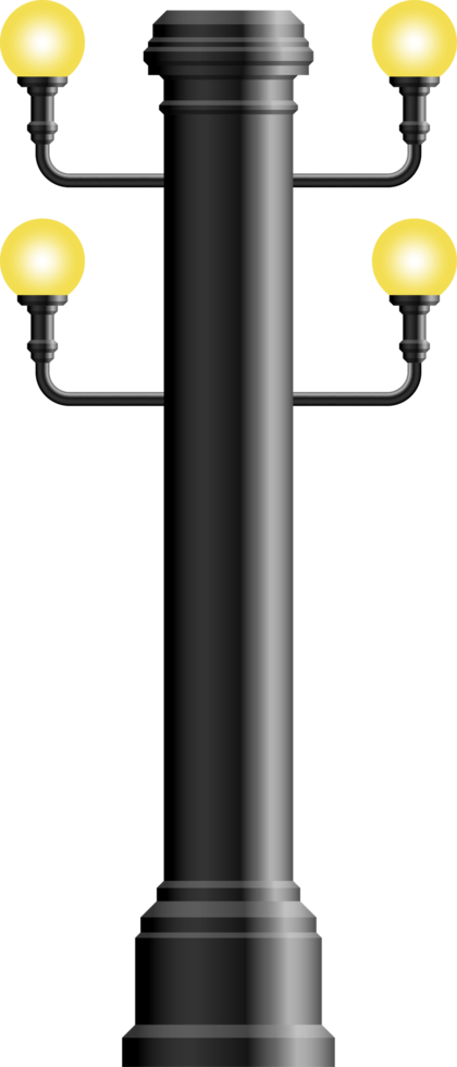 Realistic vintage street lamp made from steel png