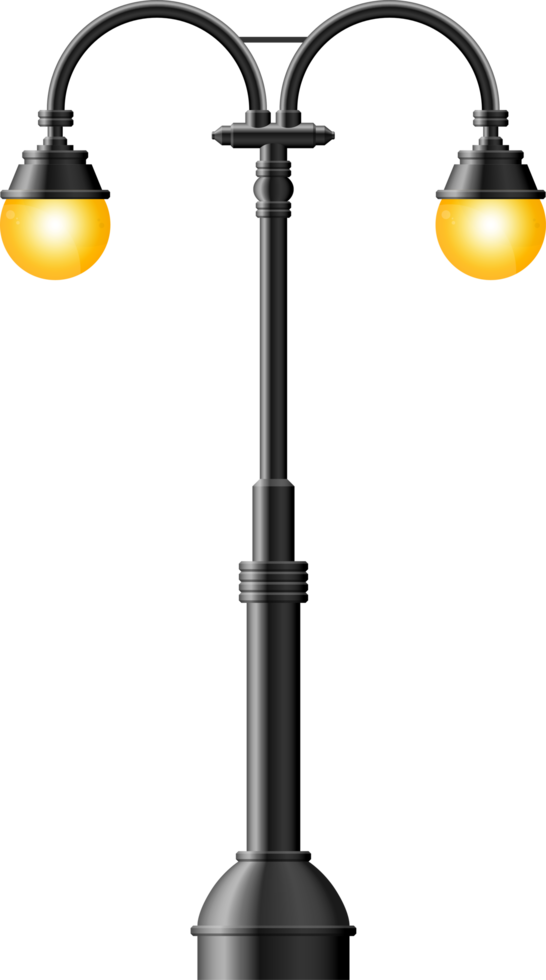 Black realistic street light clip art png