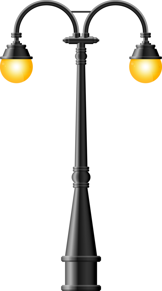 Black realistic street light clip art png