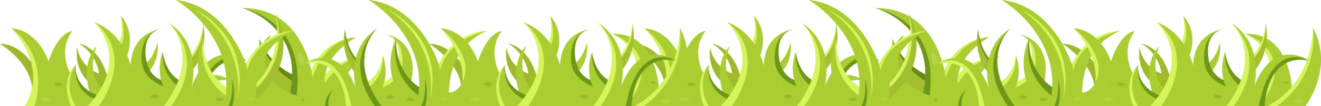 Green grass and leaves in cartoon style png