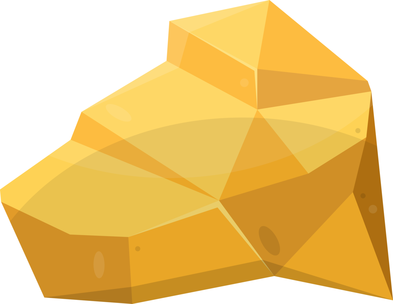 Gold stones and boulders in cartoon style png