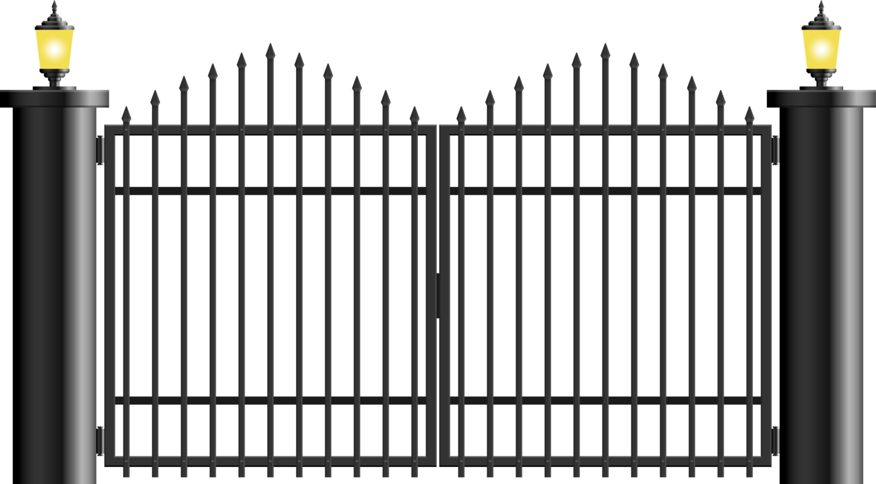 Steel gate vector illustration isolated on white png