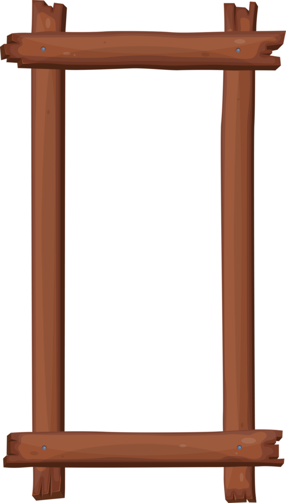 Wood frame in cartoon style png