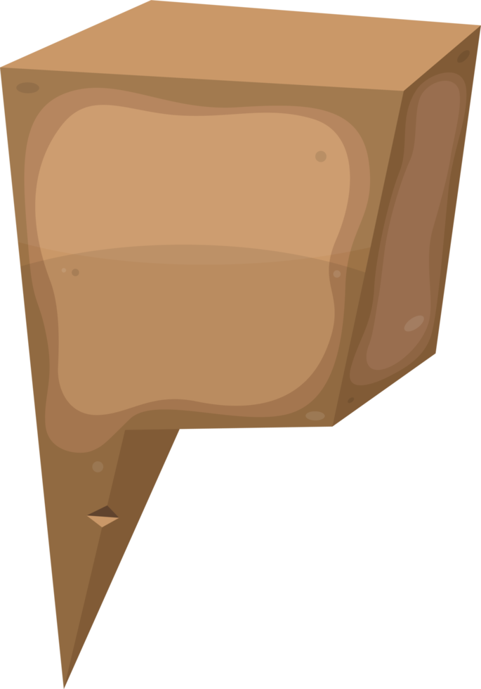 bocadillo de diálogo de madera en estilo de dibujos animados png