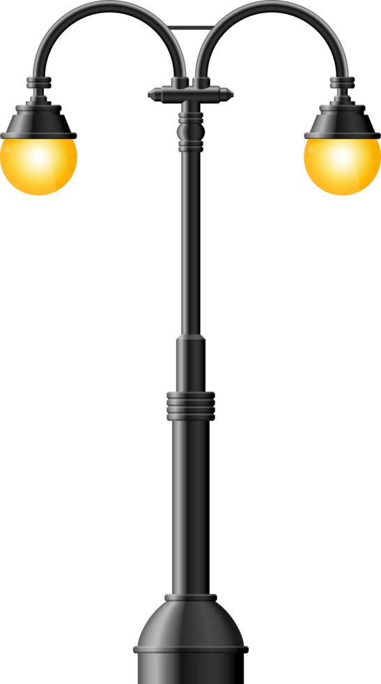 clipart de luz de rua realista preto png